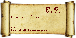 Brath Irén névjegykártya